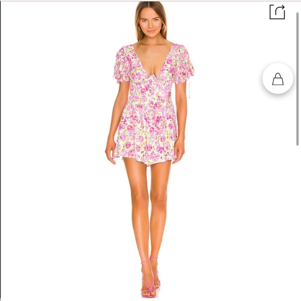 For Love and Lemons Paulina Puff Sleeve Dress Size M